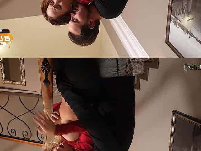 Married pair was so sexually excited they started to bang right on the stairs
