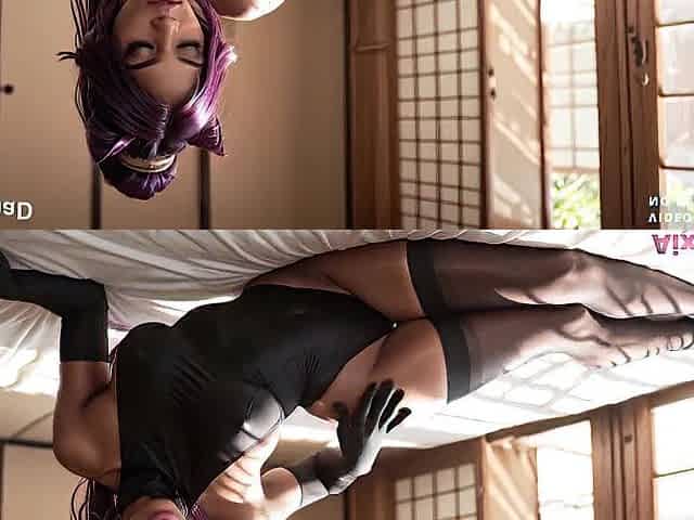 Exceedingly glamorous Yoruichi, gets a sexy portion of cum on her face and inside her snatch [AI Generated]