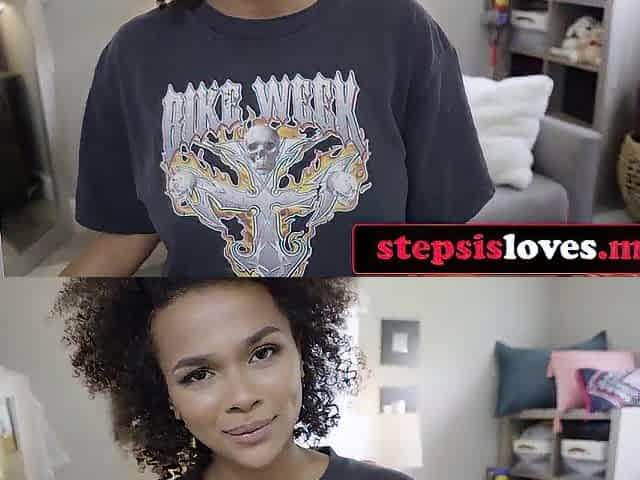Stepbrother Sneaks In for a Naughty Ebony Stepsis Surprise
