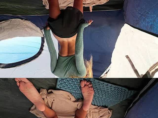 Sexy College Cutie Cums in a Public Campground