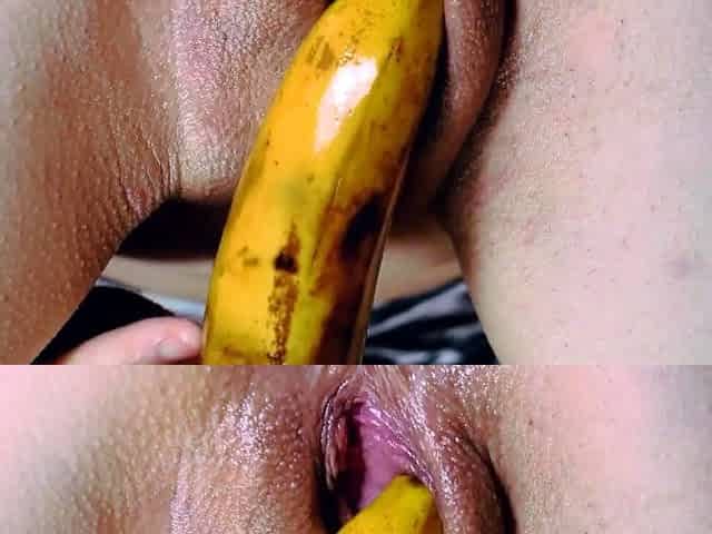 Asian Teen Masturbates with Banana on Webcam