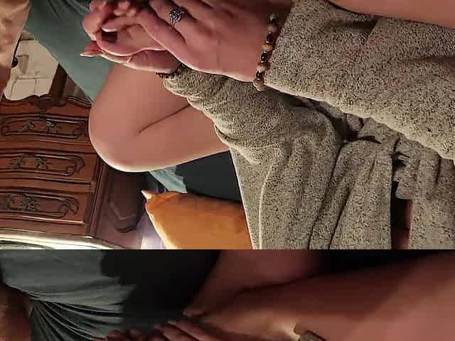 ALICE JERKS TIAGO'S RAMROD WITH HER FEET