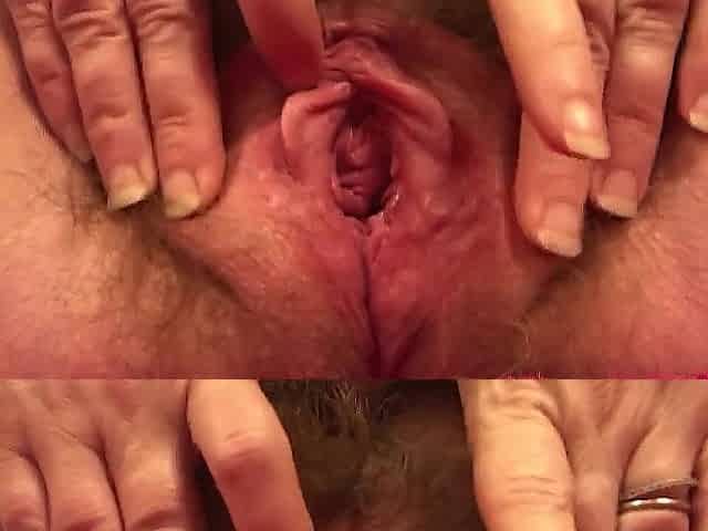 Bushy vagina and clitoris massage