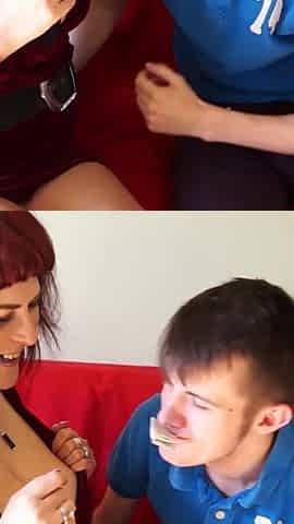 AGEDLOVE - Mature slut Christina fucking hung boy on the couch