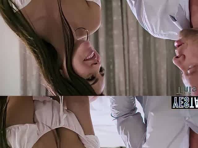 Slutty Latin chick steals and bangs step mammas large penis BF previous to sharing him in a trio