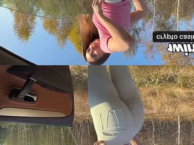 Sexy girl hitchhikes in tight leggings, demonstrates bootie and tits, and pays for rail with fucky-fucky - Dirty Whore!