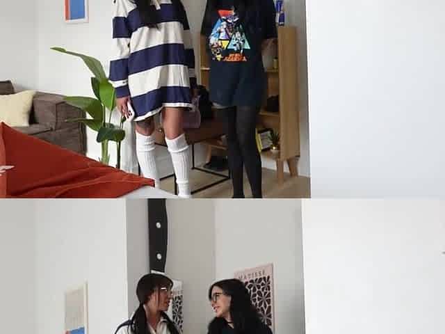 Sharing a couch with LARGE TITTY EMO CUTIES - Effy Hotty & Natasha Noel
