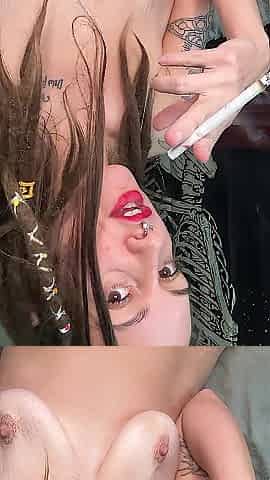 red lipstick smokin' joi with Chery Trees