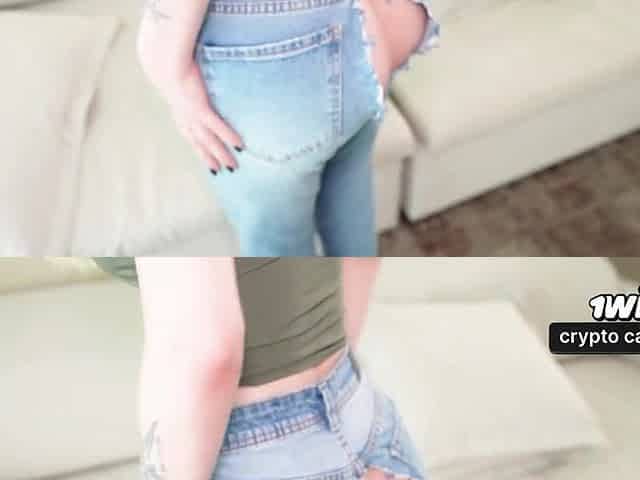 Small Golden-haired Reverse Cowgirl Throughout Ripped Jeans