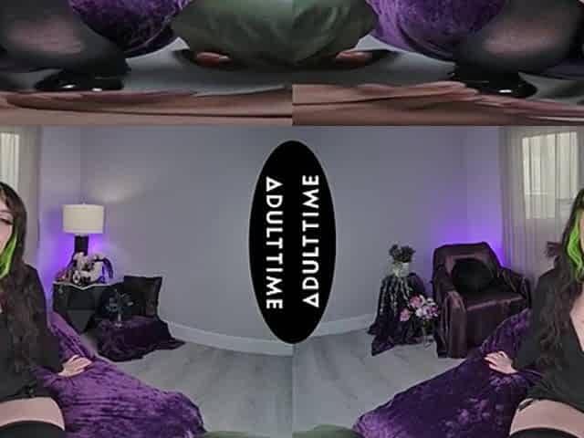 UP CLOSE VR - Sultry Kitty Webcam Ditches Her Gothic Attire To Energetically Ride Your Shlong - POV