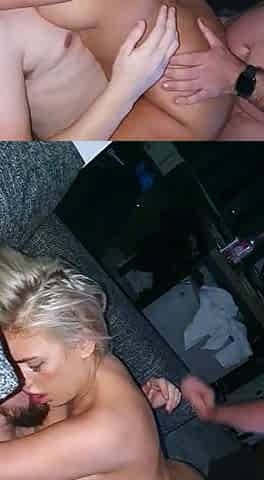 Blond amateur slut is fine with double penetration