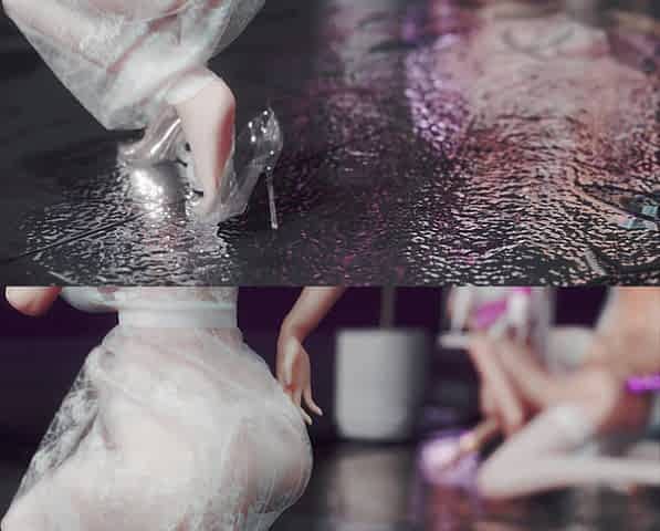 [mmd] Yanwa - Arrogant Dance Abracadabra Transparent White Lace Dress Nipple Erect White Tiger Pussy