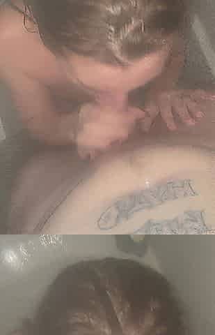 Getting him supplementary clean in the shower