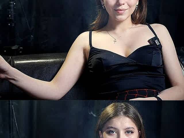 Sexy Lady Is Smoking One Red in a Row
