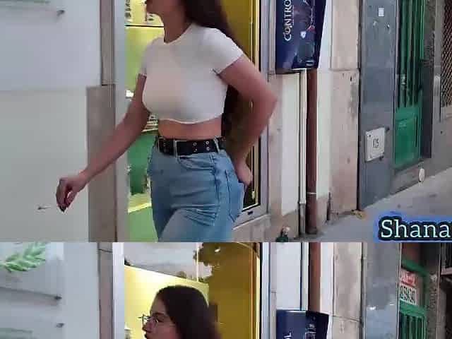 SHANAXNOW SMOKIN' FETISH LARGE BUTT WALKING IN CONSTRICTED JEANS V