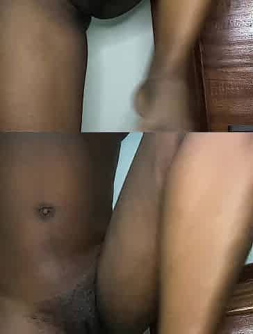 Concupiscent ebony playgirl snatch fingering