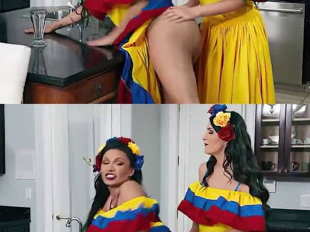 Zariah Aura And Jessy Dubai Swap She-cocks And Ride Hard In A Glam Party Hookup