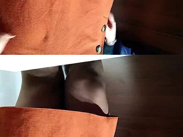 Curvy aged woman - movie scene from a shopping mall fitting room