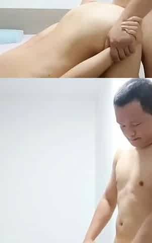 Close up with japanese getting mouth jizzed