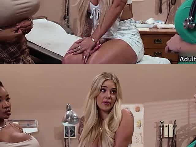 Biggest Tit Black Tia Maria & Blond Kali Roses Threey Way With Nurse