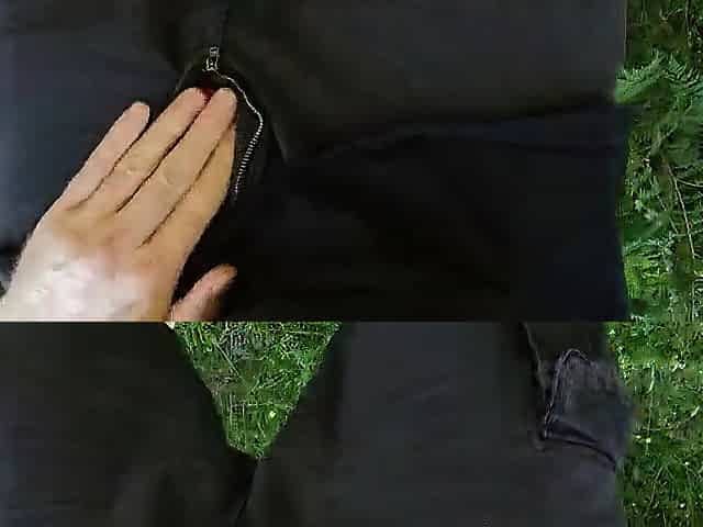 Cubbykaot Wearing Pants in the Forest