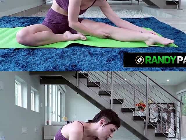 All Natural Olive Glass Shows Stretching Moves Naked