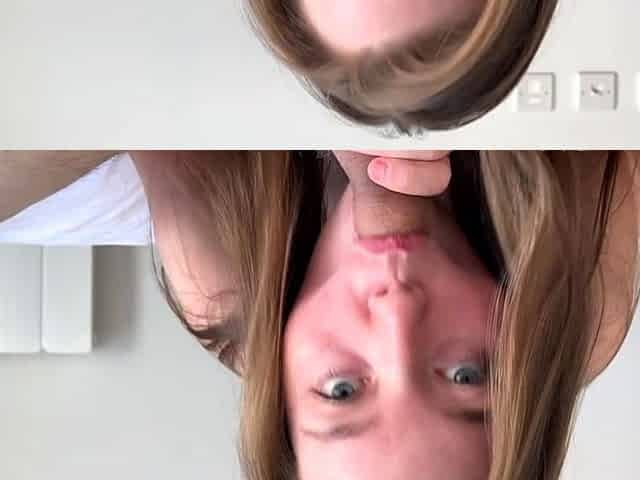 Pigtailed amateur teen blowjob