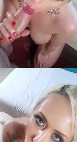 Ass Licking Babe with Tattoos is a Blowjob Freak