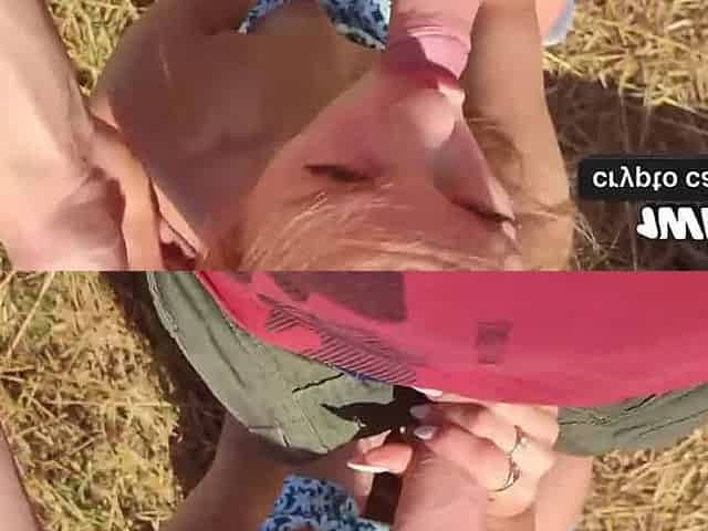Smashing in the hay with Katy, outdoor banging fun!