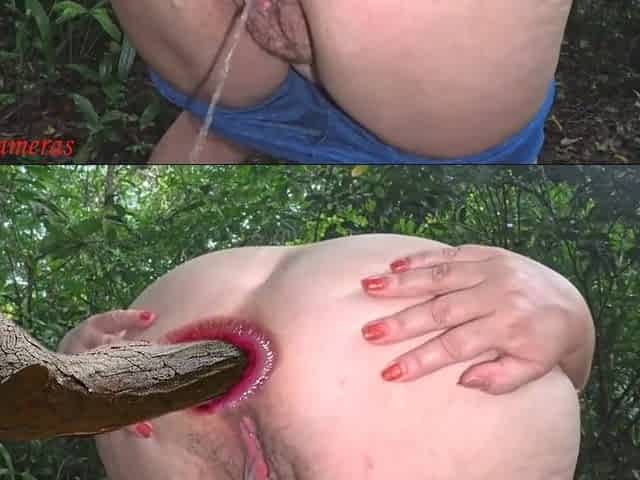 Tree branch stuck in my butt when I pee in the woods