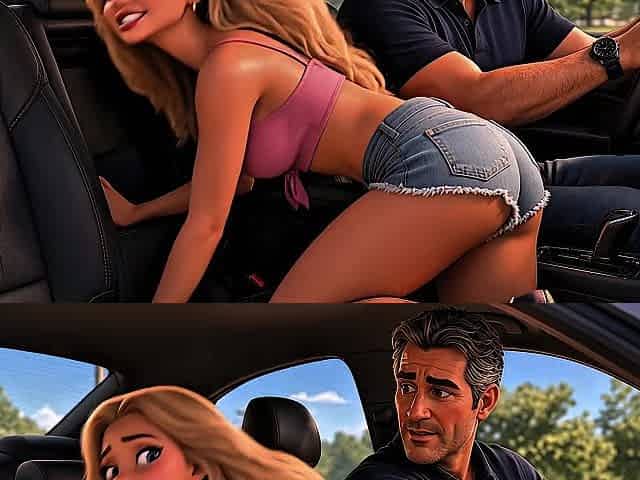 Concupiscent Stepdaughter Was Screwed By Her Stepfather In The Car