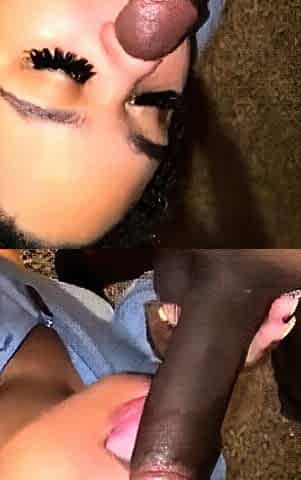 Brunette Slut Gives Blowjob To Big Cock Outdoors