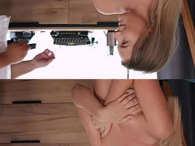 Breasty teen squirts from vagina massage