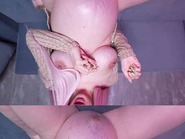 Giant From 9 Month Pregnant! Tiny for Pregnant Mouth, Pussy