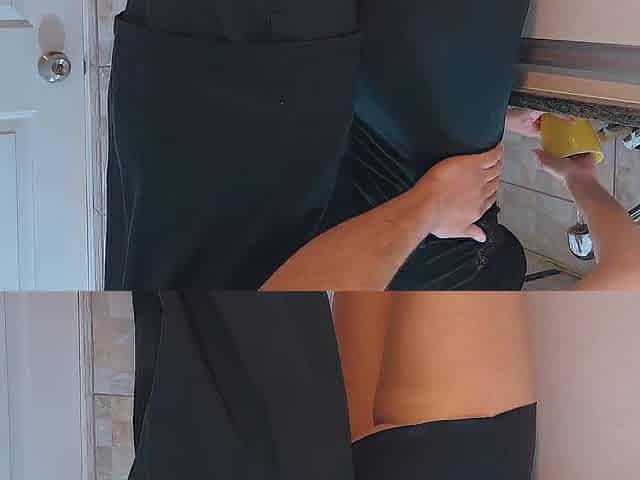 Cumming on my Maid's Suit whilst this babe was Washing Dishes (FREE USE)