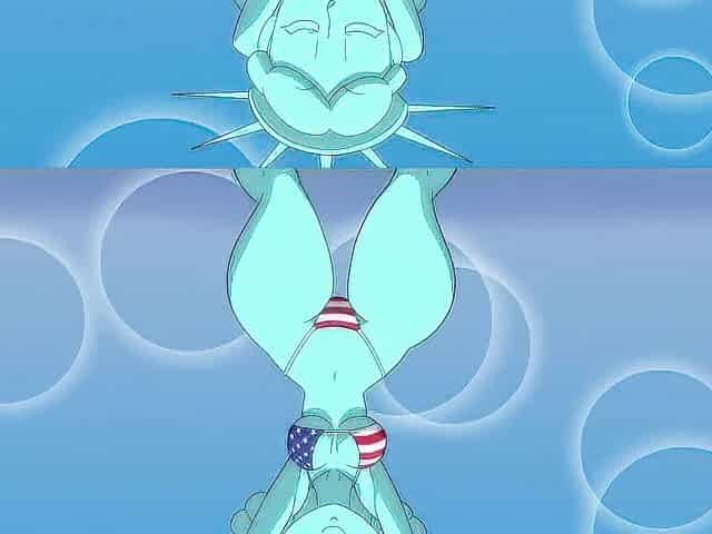 fourth of July Anime Toon - Hawt Statue of Liberty