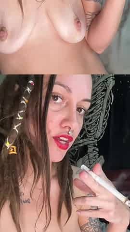 red lipstick smokin' joi with Chery Trees