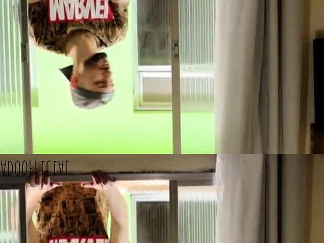 The neighbour was masturbating and I jumped out the bedroom window to bang her nicely