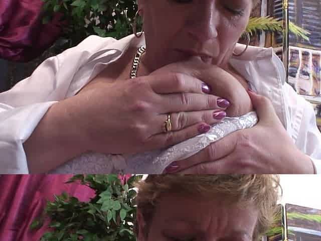 Mature Housewife with Big Tits Stuffs Her Pussy with a Big Dildo