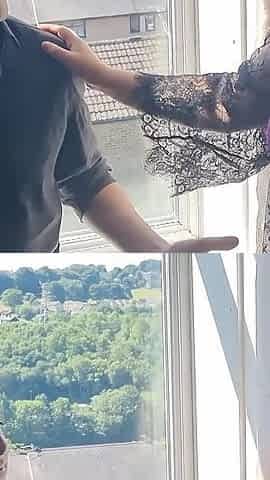 Caught by the Landlord with My BF Turn Into 3some