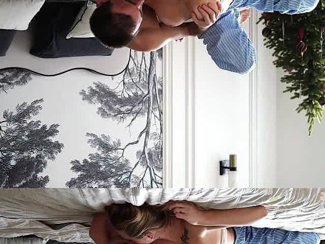 Real sexy bang of a nice-looking pair in cozy pajamas