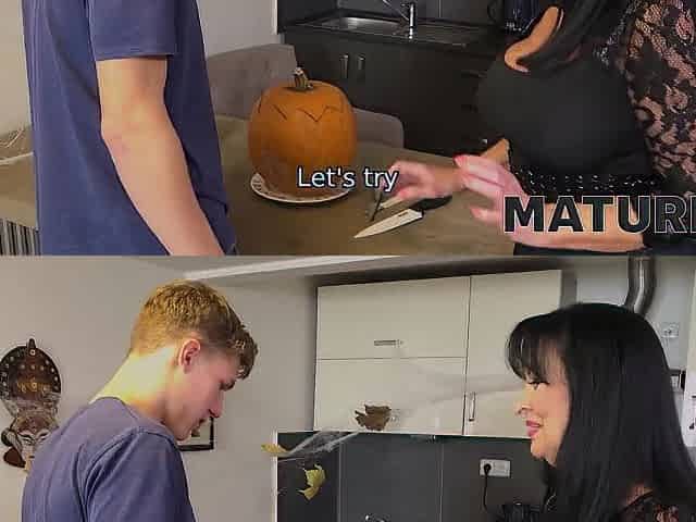 MATURE4K. Halloween pumpkin pie