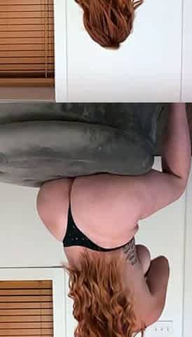 Natural redhead with real big boobs Scarlette masturbates