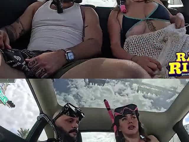 Giant Booty Bitch Flashes Her Large Breasts and Gets Drilled in a Shared Ride