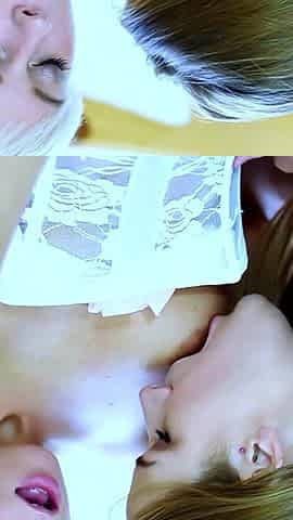 The two skinny teen step sisters try each other out and masturbate