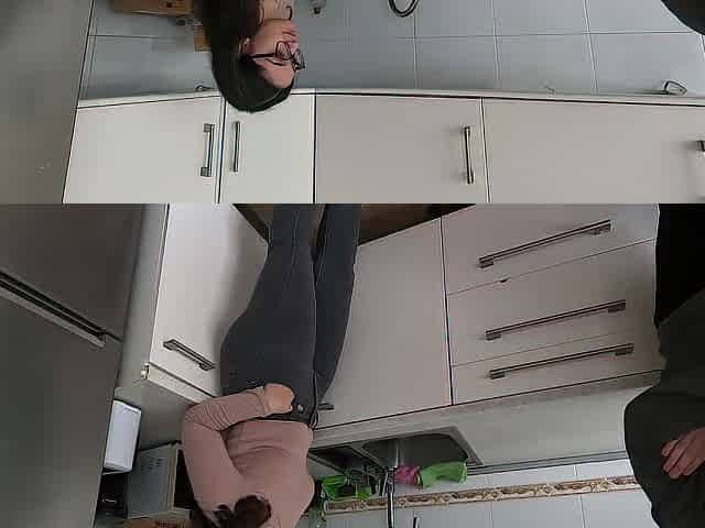 My roommate in the kitchen