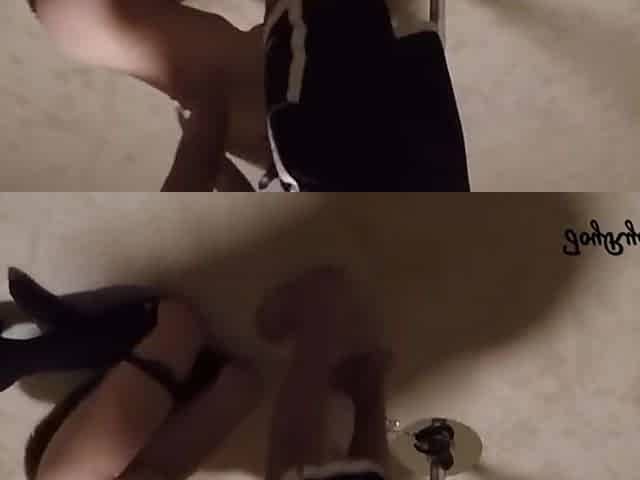 Teen Kitten Collared And Leashed To Stripper Pole Orgasms