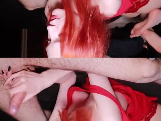 Teen 18+ Stepsister Made A Gift For Her Stepbrother, Riding Him Until He