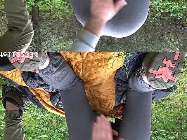 Nasty beauty got her butt spanked hard by Step Dad in public park