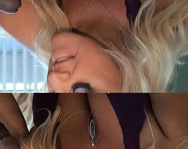 Sexy amateur mature blonde gives a great handjob at cum